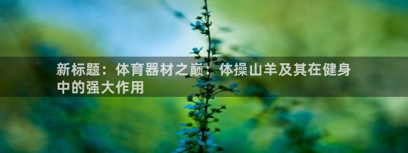 耀世官方网站入口：新标题：体育器材之巅：体操山羊及其