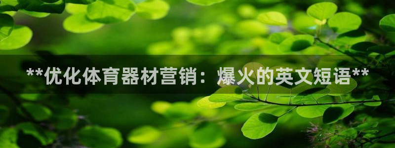 耀世平台寇 5O6917 耀世：**优化体育器材营销